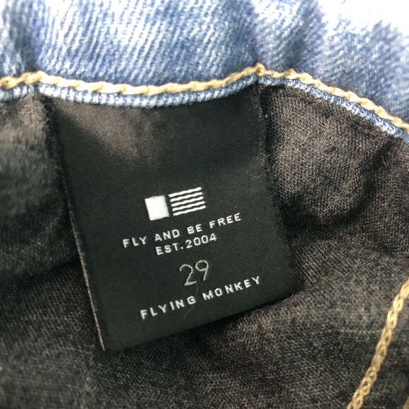 Flying Monkey 29 X 28 Platinum Distressed Ripped Skinny Jeans Medium Wash - Picture 4 of 10